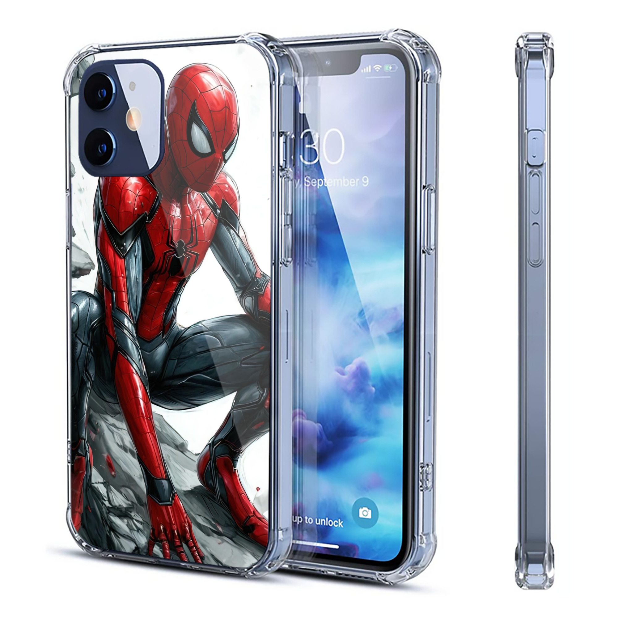 （画像用） Spider Man スパイダーマン 【iPhone 12シリーズ対応】透明スマホケース（クリアソフトケース）